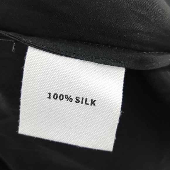 Lingua Franca 100% Silk Black Satin Midi Wrap Pencil Skirt Size XL - Picture 3 of 5